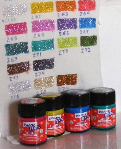 Production Javana Textile Glitter paints